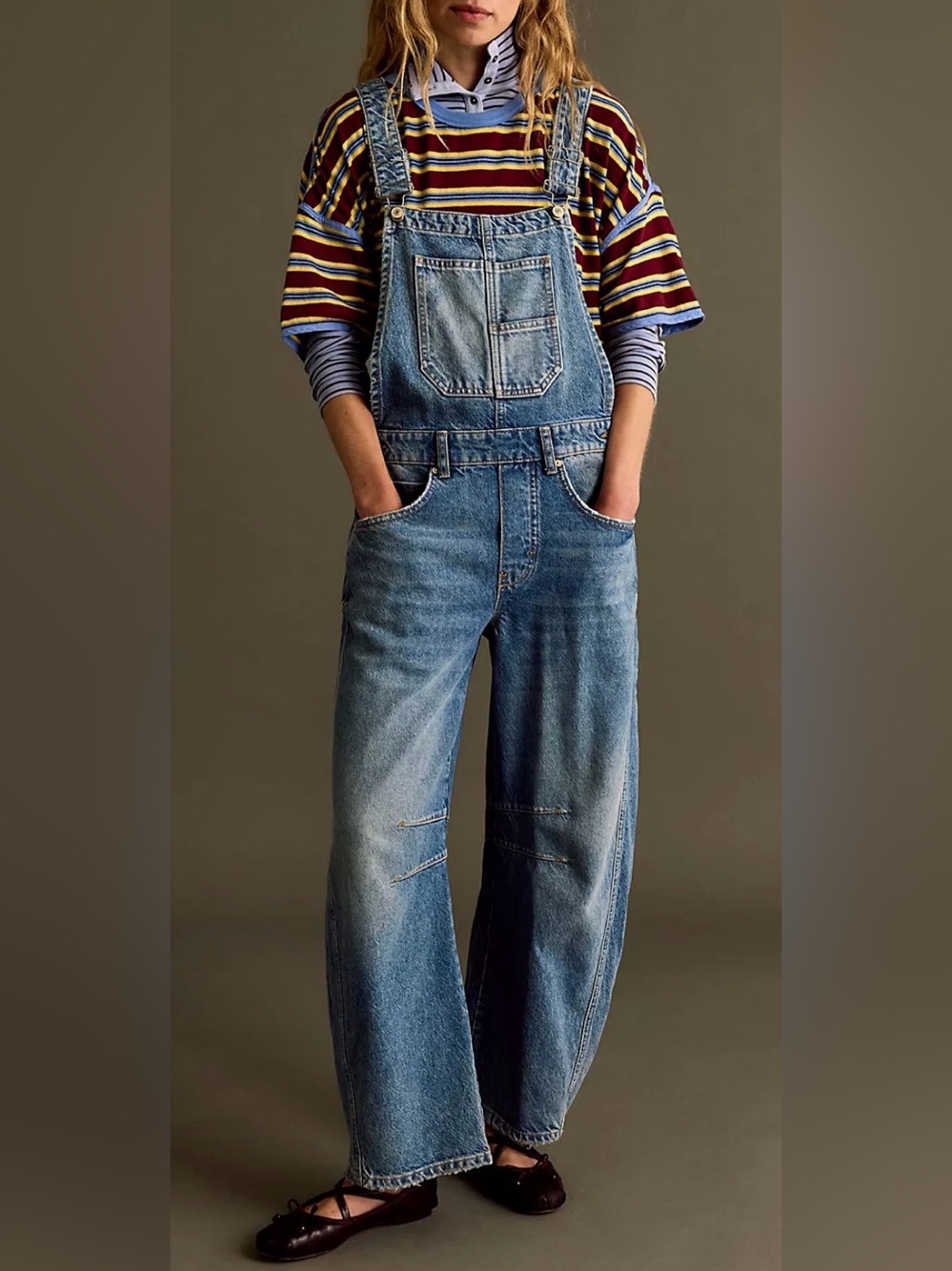 Free People We The Free Good Luck Barrel Overalls